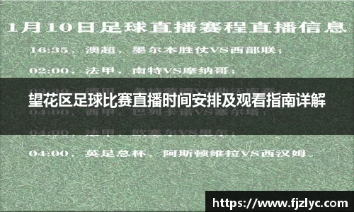 望花区足球比赛直播时间安排及观看指南详解