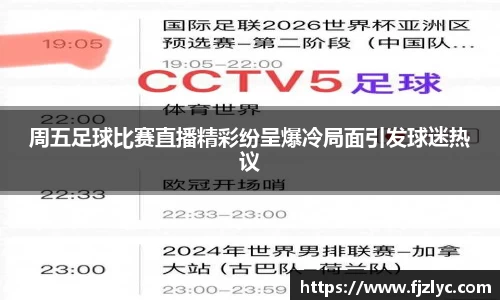 周五足球比赛直播精彩纷呈爆冷局面引发球迷热议